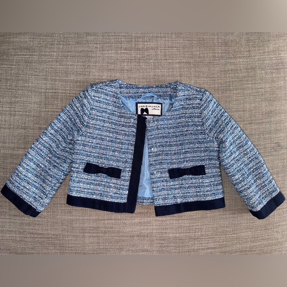 Girl French Blue Bouclé Jacket by Janie and Jack